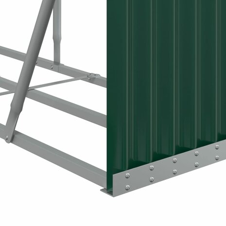 Haardhoutopslag 234x45x100 cm gegalvaniseerd staal groen 7