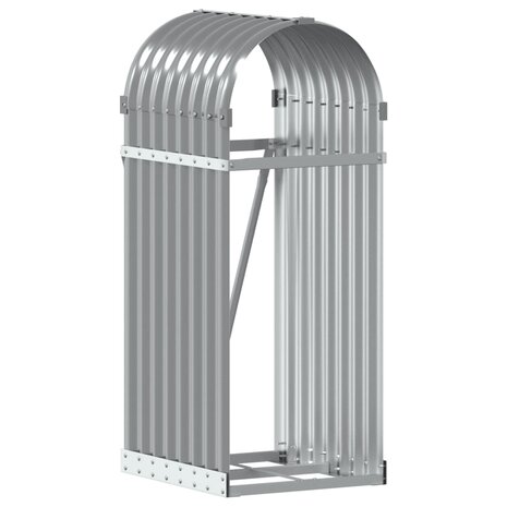 Haardhoutopslag 40x45x100 cm gegalvaniseerd staal lichtgrijs 2
