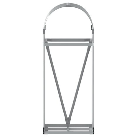 Haardhoutopslag 40x45x100 cm gegalvaniseerd staal lichtgrijs 4