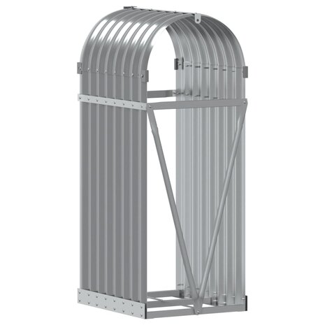 Haardhoutopslag 40x45x100 cm gegalvaniseerd staal lichtgrijs 6