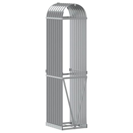 Haardhoutopslag 40x45x170 cm gegalvaniseerd staal lichtgrijs 6