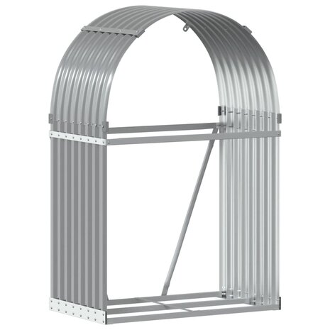 Haardhoutopslag 80x45x120 cm gegalvaniseerd staal lichtgrijs 2