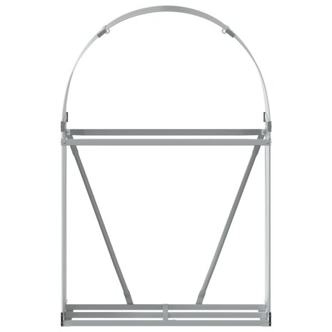 Haardhoutopslag 80x45x120 cm gegalvaniseerd staal lichtgrijs 4