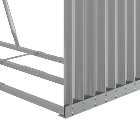 Haardhoutopslag 120x45x140 cm gegalvaniseerd staal lichtgrijs 8