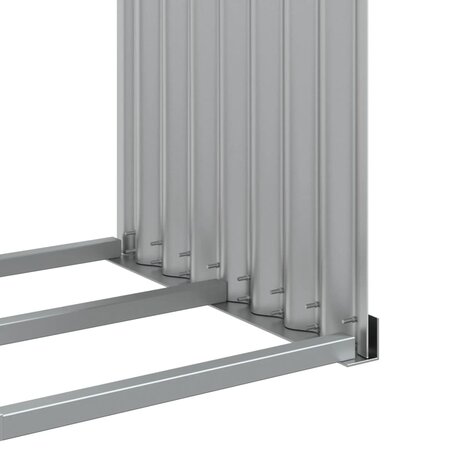 Haardhoutopslag 120x45x100 cm gegalvaniseerd staal lichtgrijs 7