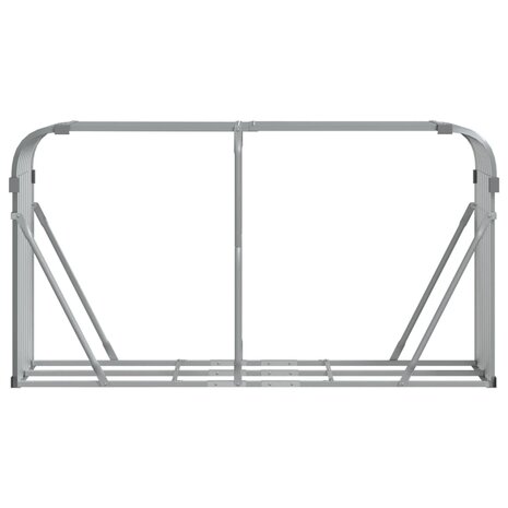 Haardhoutopslag 180x45x100 cm gegalvaniseerd staal lichtgrijs 4