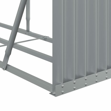 Haardhoutopslag 180x45x100 cm gegalvaniseerd staal lichtgrijs 7