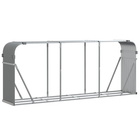 Haardhoutopslag 234x45x100 cm gegalvaniseerd staal lichtgrijs 2