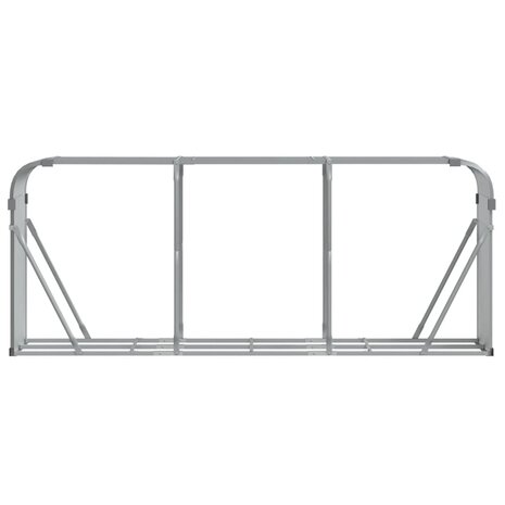 Haardhoutopslag 234x45x100 cm gegalvaniseerd staal lichtgrijs 4
