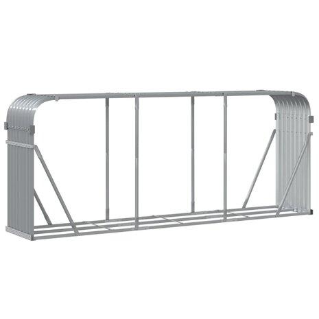 Haardhoutopslag 234x45x100 cm gegalvaniseerd staal lichtgrijs 6