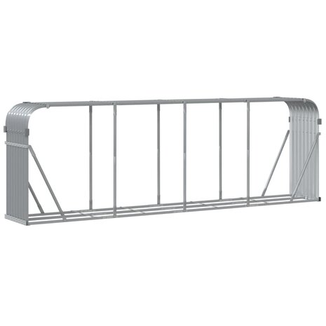 Haardhoutopslag 300x45x100 cm gegalvaniseerd staal lichtgrijs 6