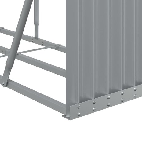 Haardhoutopslag 300x45x100 cm gegalvaniseerd staal lichtgrijs 7