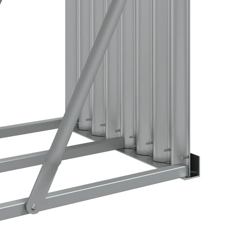 Haardhoutopslag 300x45x100 cm gegalvaniseerd staal lichtgrijs 8