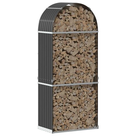 Haardhoutopslag 80x45x190 cm gegalvaniseerd staal antraciet 3