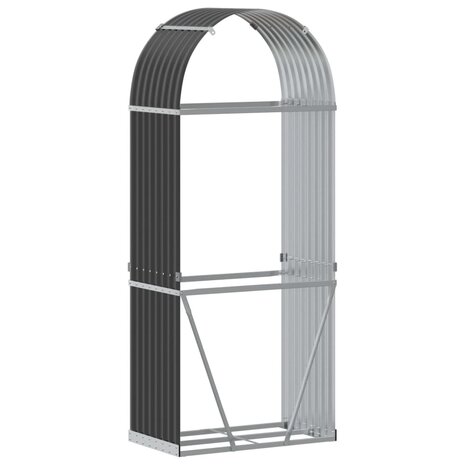 Haardhoutopslag 80x45x190 cm gegalvaniseerd staal antraciet 6