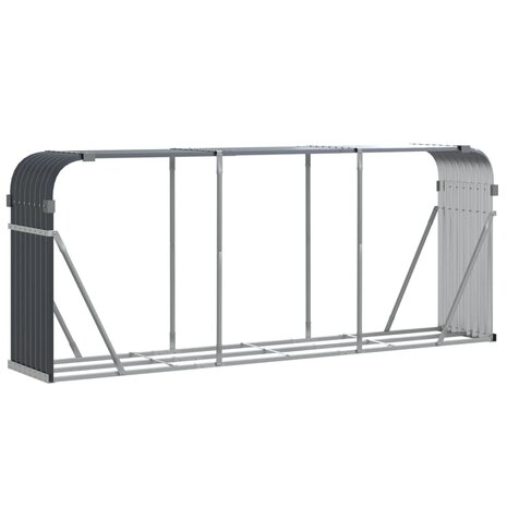 Haardhoutopslag 234x45x100 cm gegalvaniseerd staal antraciet 2