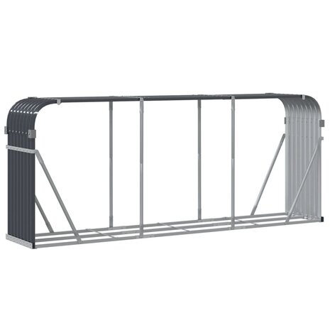 Haardhoutopslag 234x45x100 cm gegalvaniseerd staal antraciet 6