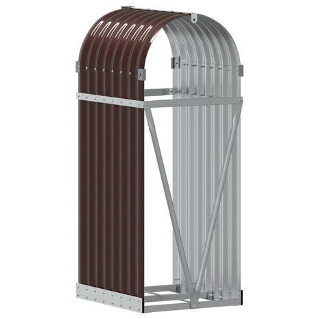 Haardhoutopslag 40x45x100 cm gegalvaniseerd staal bruin 6