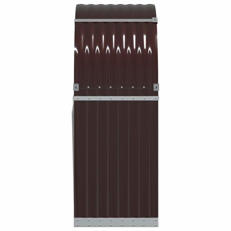 Haardhoutopslag 80x45x120 cm gegalvaniseerd staal bruin 5