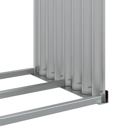 Haardhoutopslag 120x45x210 cm gegalvaniseerd staal bruin 8