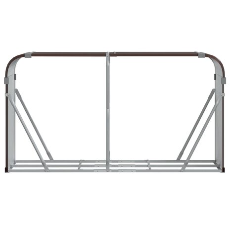 Haardhoutopslag 180x45x100 cm gegalvaniseerd staal bruin 4