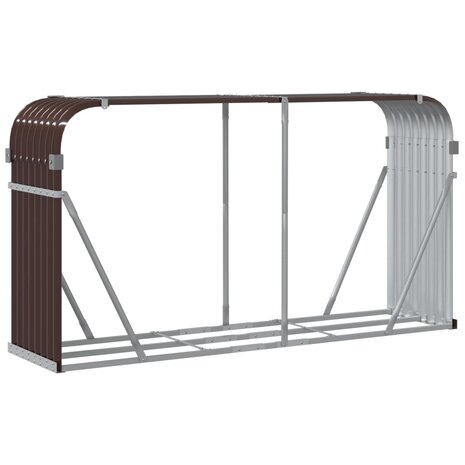 Haardhoutopslag 180x45x100 cm gegalvaniseerd staal bruin 6