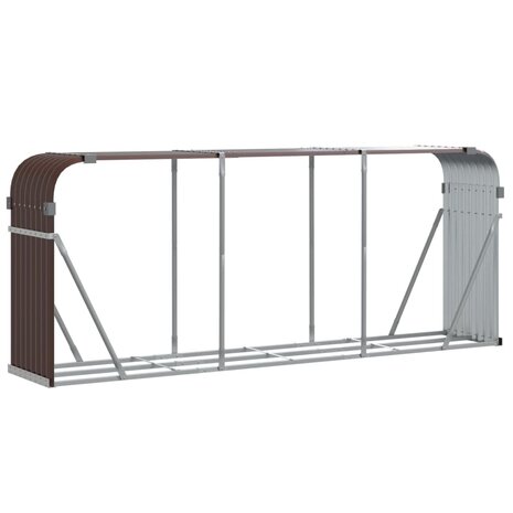 Haardhoutopslag 234x45x100 cm gegalvaniseerd staal bruin 2