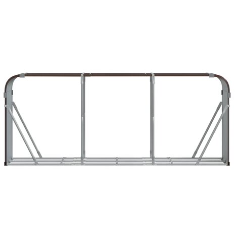 Haardhoutopslag 234x45x100 cm gegalvaniseerd staal bruin 4