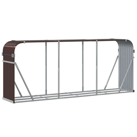 Haardhoutopslag 234x45x100 cm gegalvaniseerd staal bruin 6