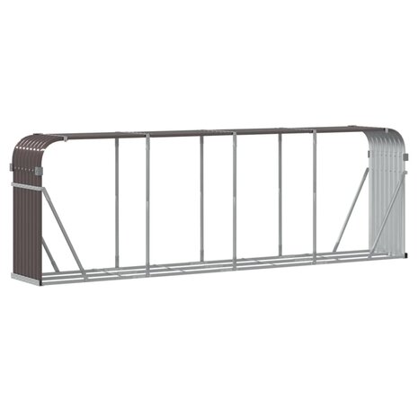 Haardhoutopslag 300x45x100 cm gegalvaniseerd staal bruin 6