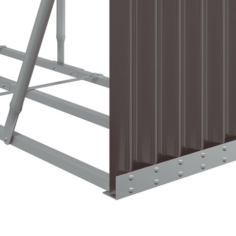 Haardhoutopslag 300x45x100 cm gegalvaniseerd staal bruin 7