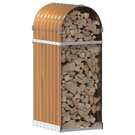 Haardhoutopslag 40x45x100 cm gegalvaniseerd staal lichtbruin 3