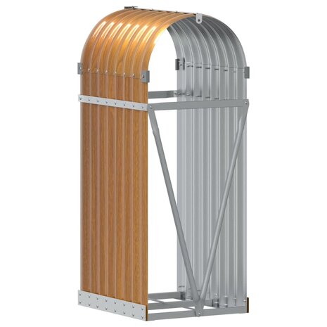 Haardhoutopslag 40x45x100 cm gegalvaniseerd staal lichtbruin 6
