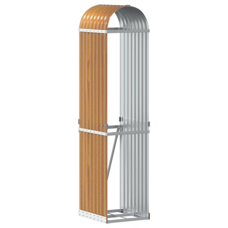 Haardhoutopslag 40x45x170 cm gegalvaniseerd staal lichtbruin 2