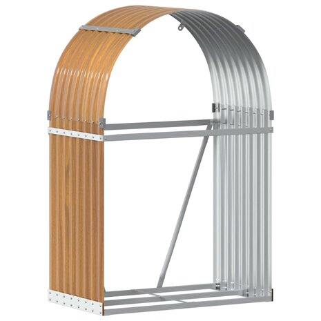 Haardhoutopslag 80x45x120 cm gegalvaniseerd staal lichtbruin 2