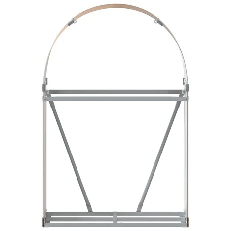 Haardhoutopslag 80x45x120 cm gegalvaniseerd staal lichtbruin 4