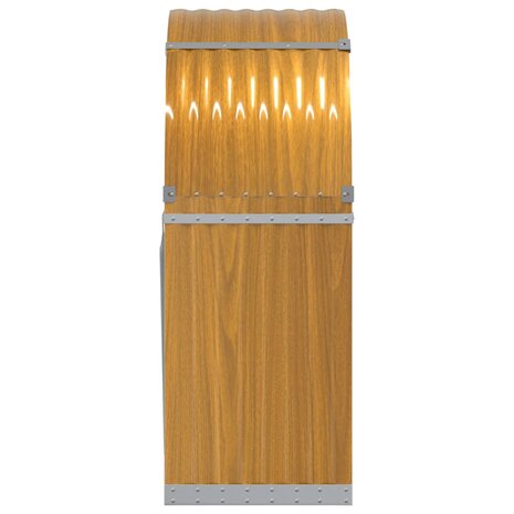 Haardhoutopslag 80x45x120 cm gegalvaniseerd staal lichtbruin 5