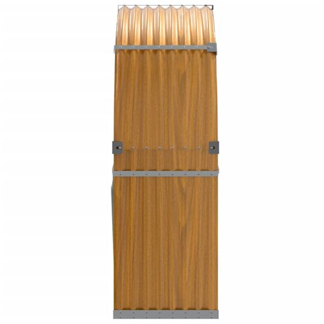 Haardhoutopslag 120x45x140 cm gegalvaniseerd staal lichtbruin 5