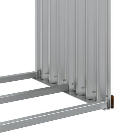 Haardhoutopslag 120x45x210 cm gegalvaniseerd staal lichtbruin 8