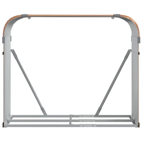 Haardhoutopslag 120x45x100 cm gegalvaniseerd staal lichtbruin 4