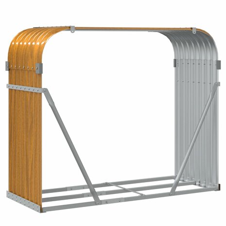 Haardhoutopslag 120x45x100 cm gegalvaniseerd staal lichtbruin 6