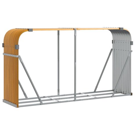 Haardhoutopslag 180x45x100 cm gegalvaniseerd staal lichtbruin 2