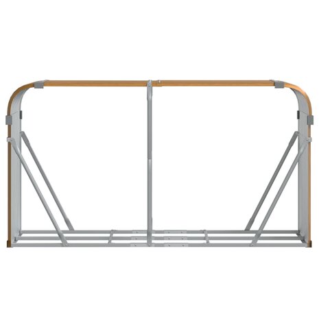 Haardhoutopslag 180x45x100 cm gegalvaniseerd staal lichtbruin 4
