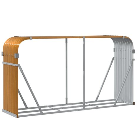 Haardhoutopslag 180x45x100 cm gegalvaniseerd staal lichtbruin 6