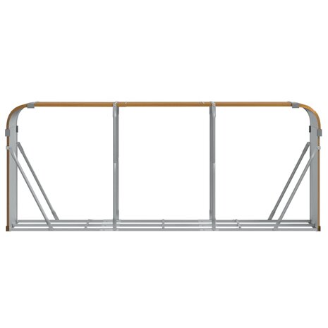 Haardhoutopslag 234x45x100 cm gegalvaniseerd staal lichtbruin 4