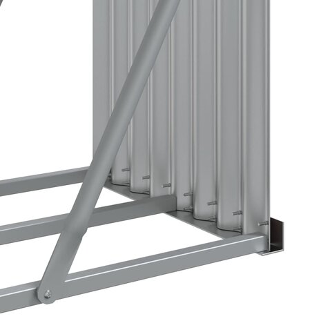 Haardhoutopslag 234x45x100 cm gegalvaniseerd staal lichtbruin 8