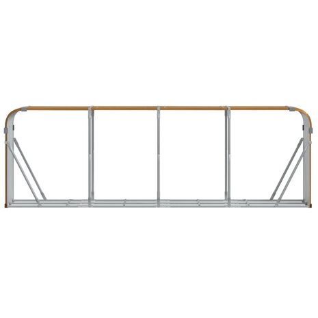 Haardhoutopslag 300x45x100 cm gegalvaniseerd staal lichtbruin 4