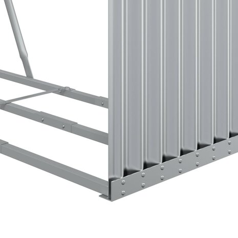 Haardhoutopslag 120x45x210 cm gegalvaniseerd staal zilverkleur 8