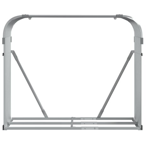 Haardhoutopslag 120x45x100 cm gegalvaniseerd staal zilverkleur 4