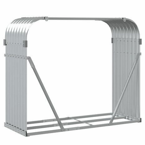 Haardhoutopslag 120x45x100 cm gegalvaniseerd staal zilverkleur 6